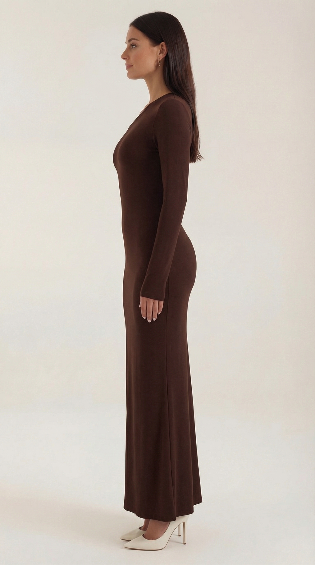 Roberta | Vestido Maxi Bodycon de Manga Larga