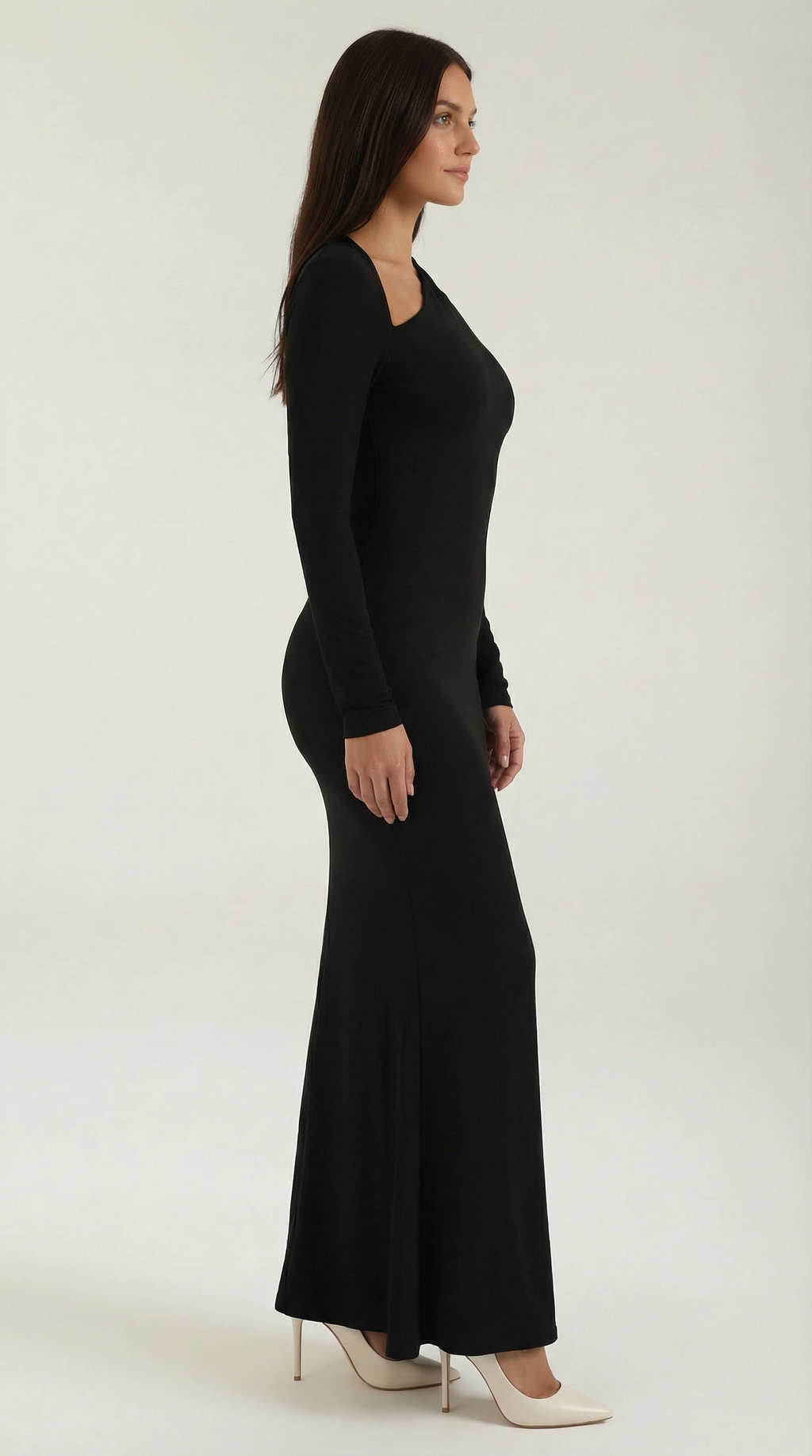 Roberta | Vestido Maxi Bodycon de Manga Larga