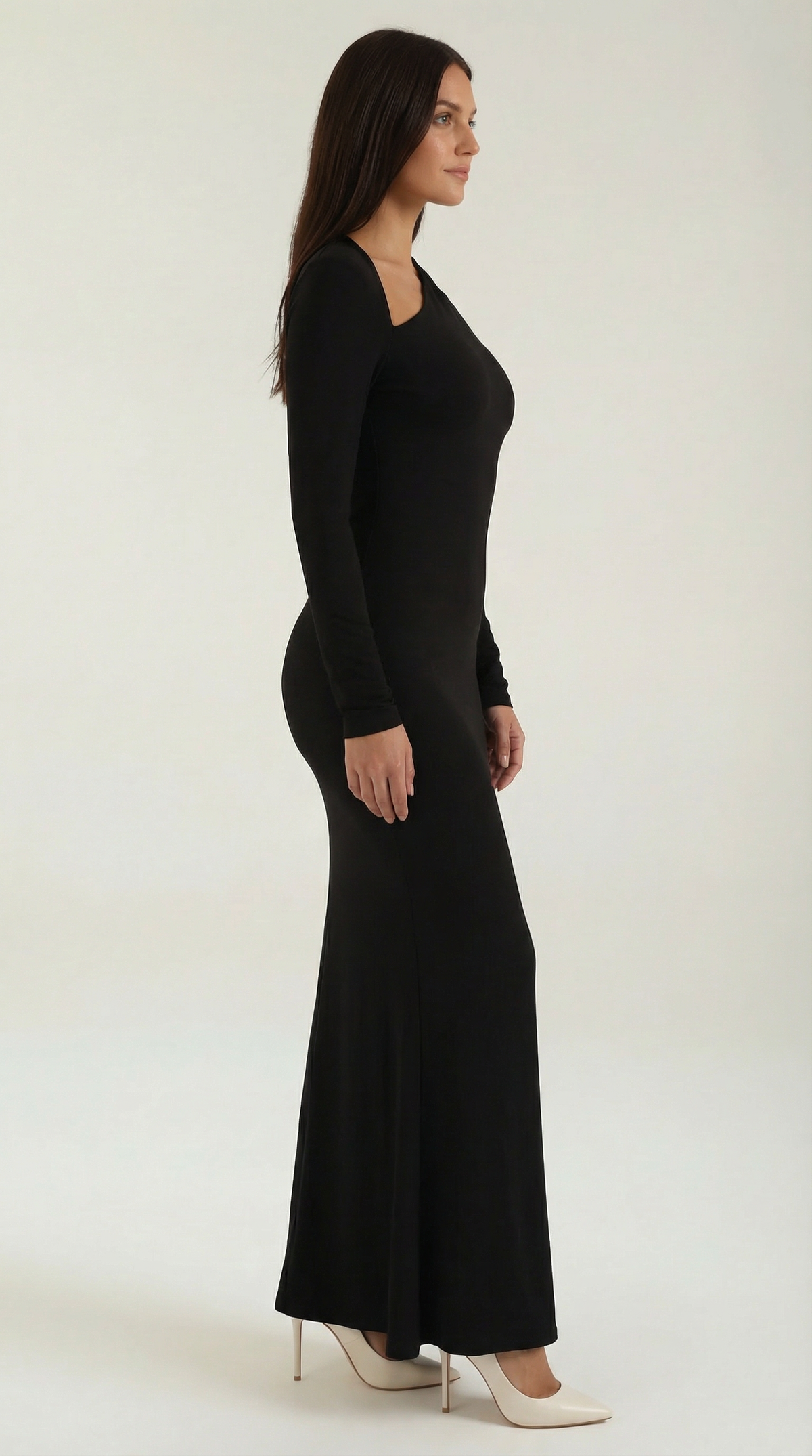 Roberta | Vestido Maxi Bodycon de Manga Larga