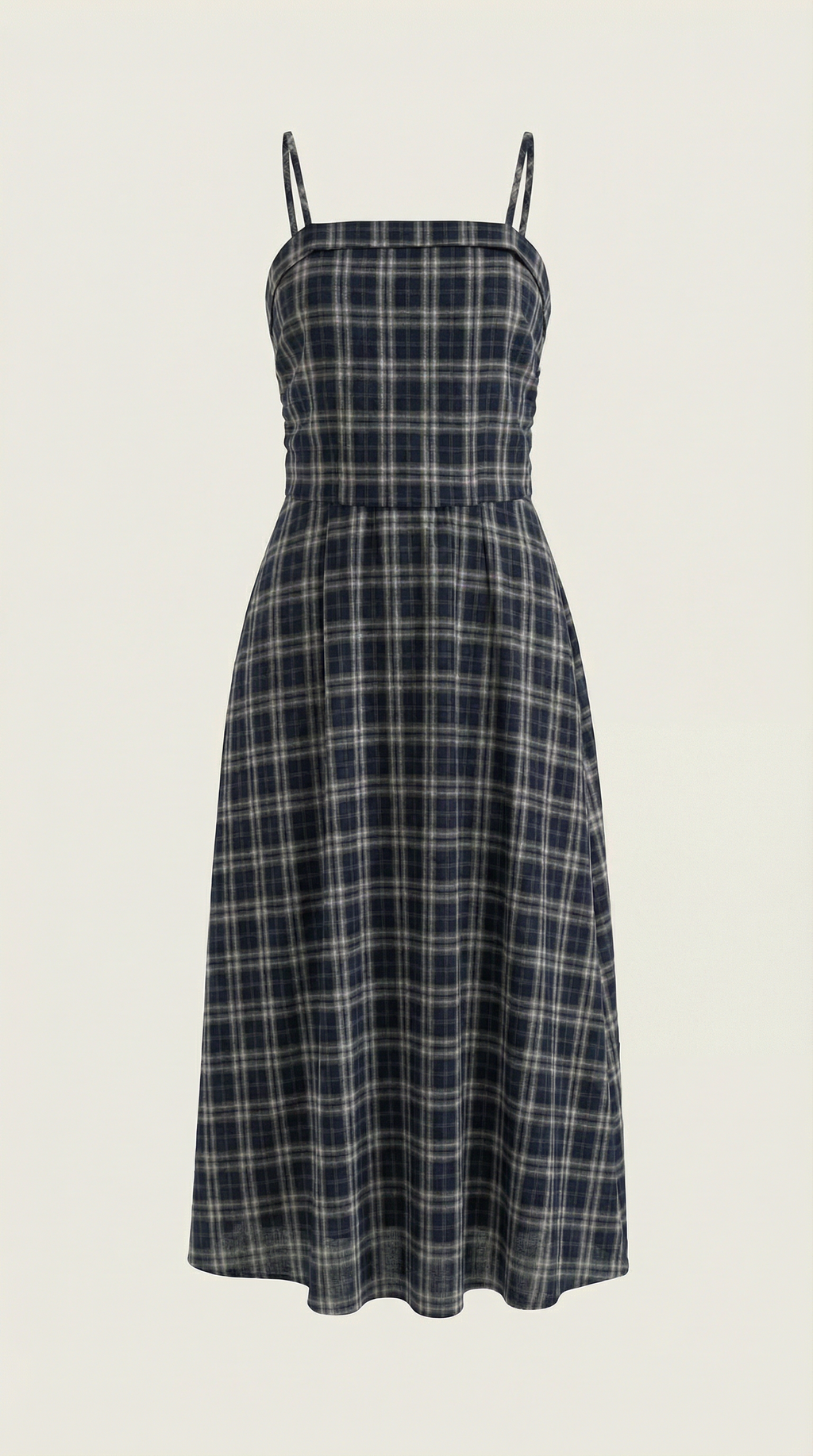 Ronda | Vestido Midi de Verano a Cuadros con Escote Redondo