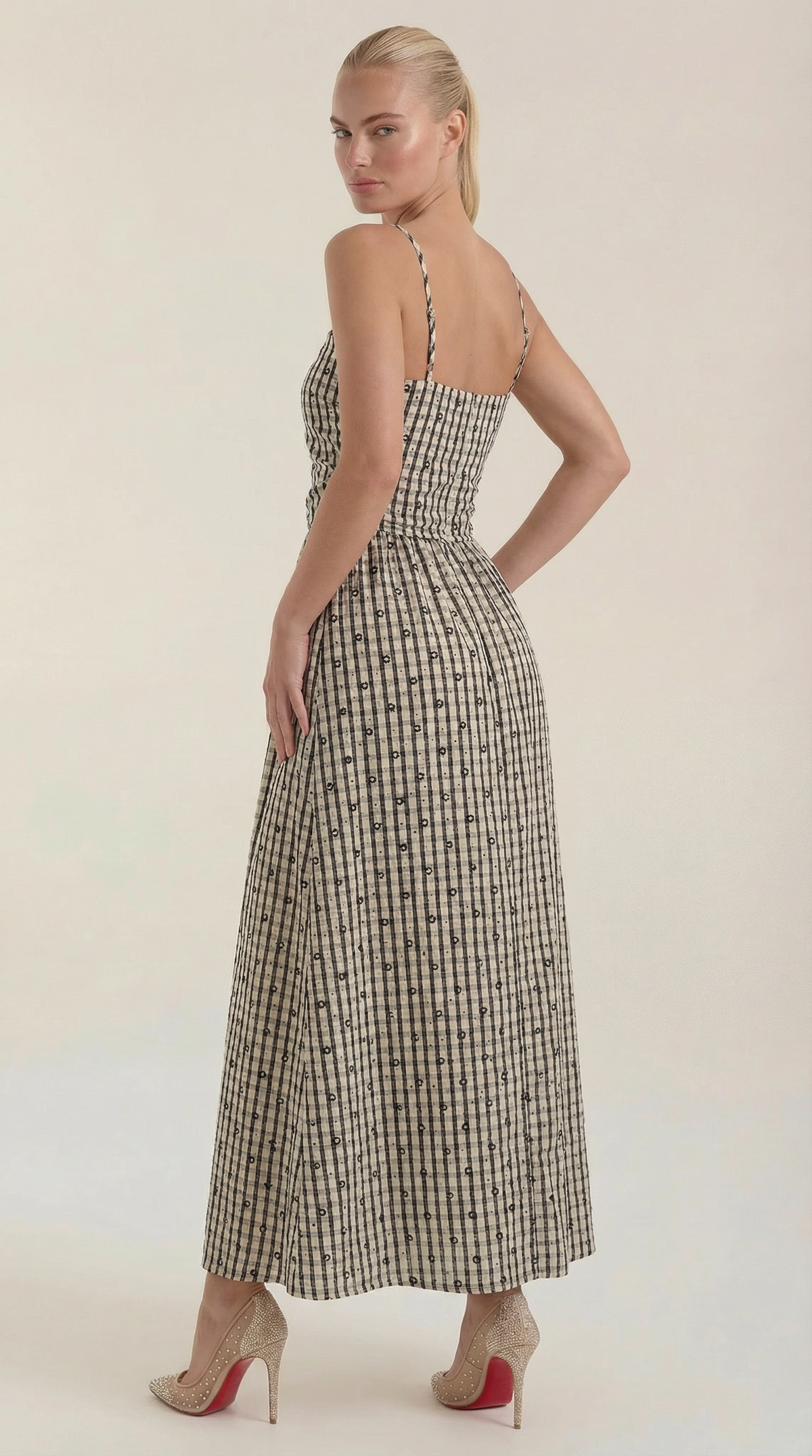 Ronda | Vestido Midi de Verano a Cuadros con Escote Redondo