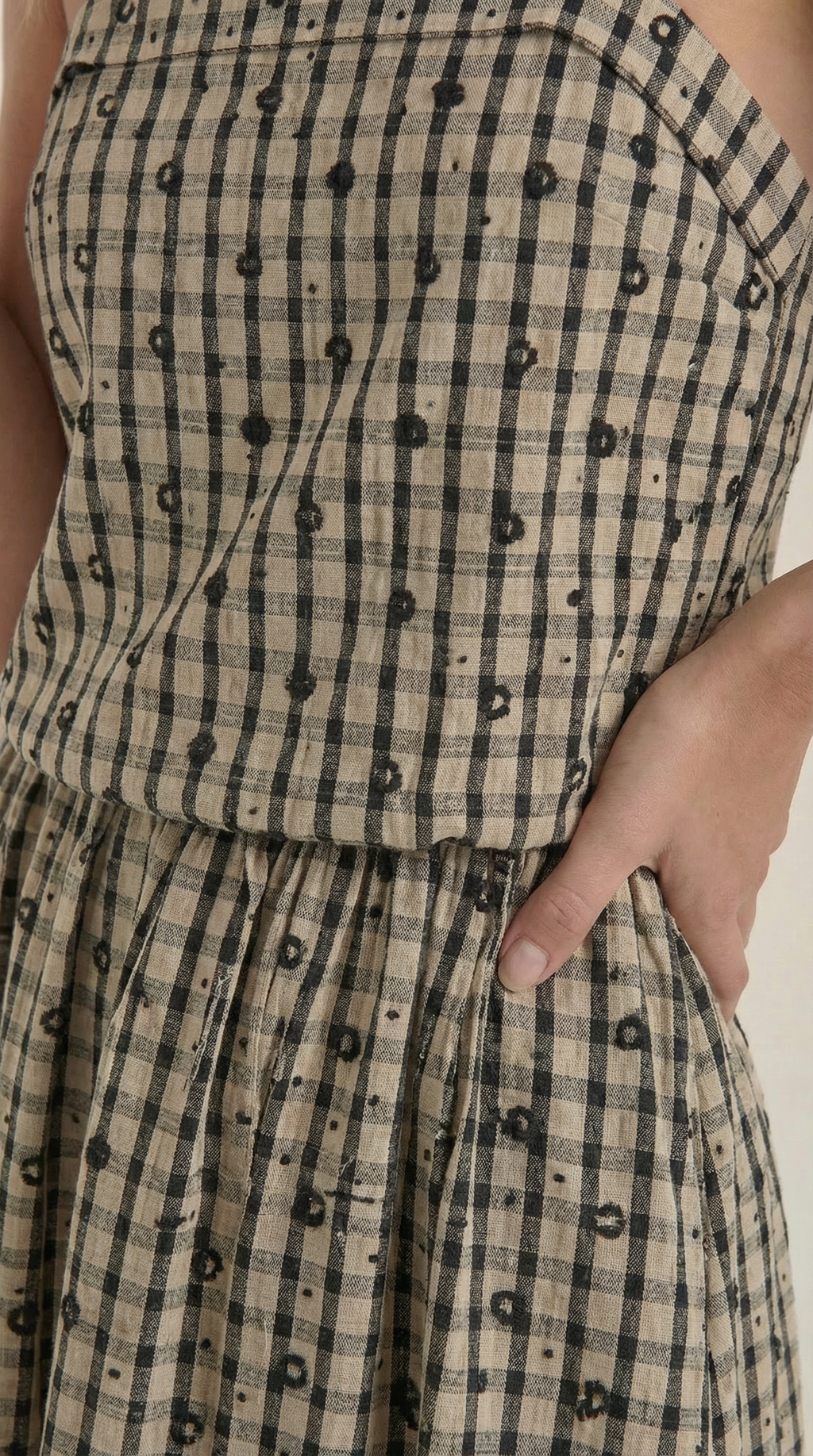 Ronda | Vestido Midi de Verano a Cuadros con Escote Redondo