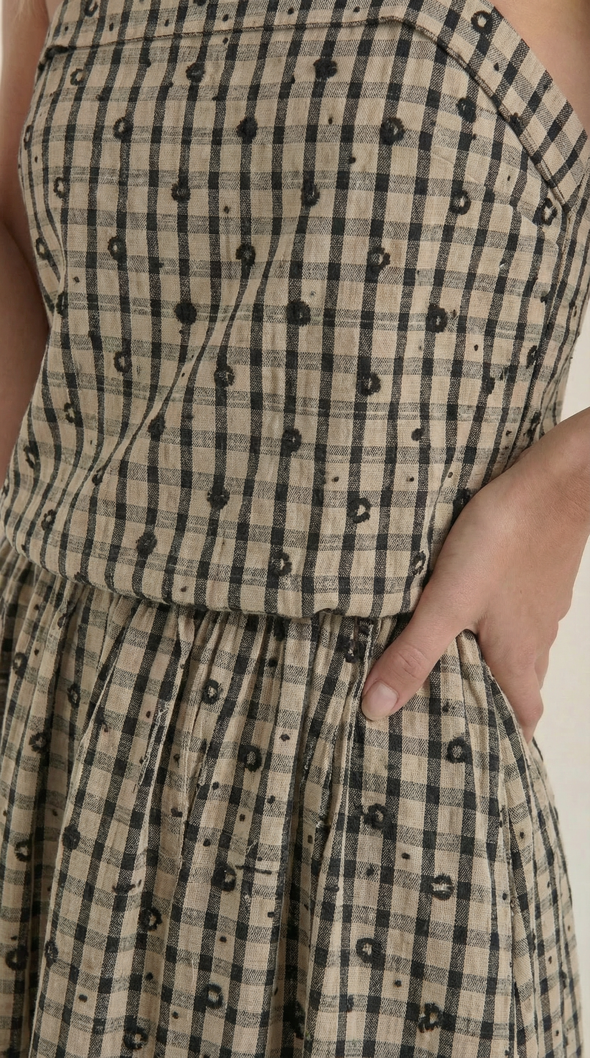 Ronda | Vestido Midi de Verano a Cuadros con Escote Redondo
