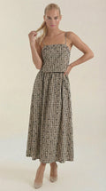 Ronda | Vestido Midi de Verano a Cuadros con Escote Redondo