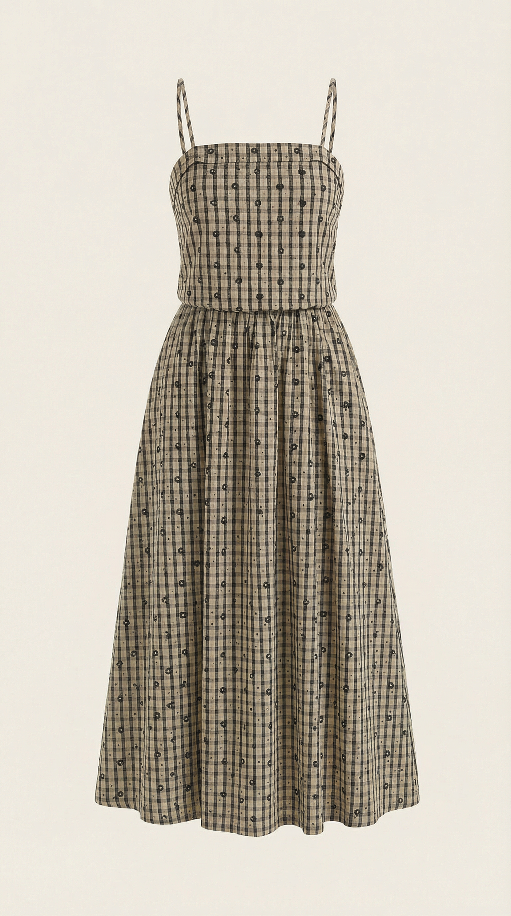 Ronda | Vestido Midi de Verano a Cuadros con Escote Redondo