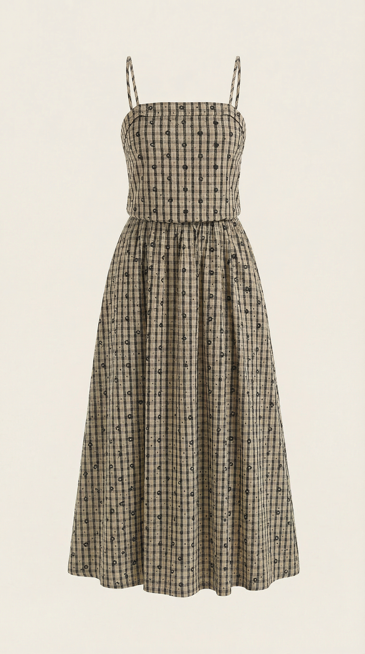 Ronda | Vestido Midi de Verano a Cuadros con Escote Redondo
