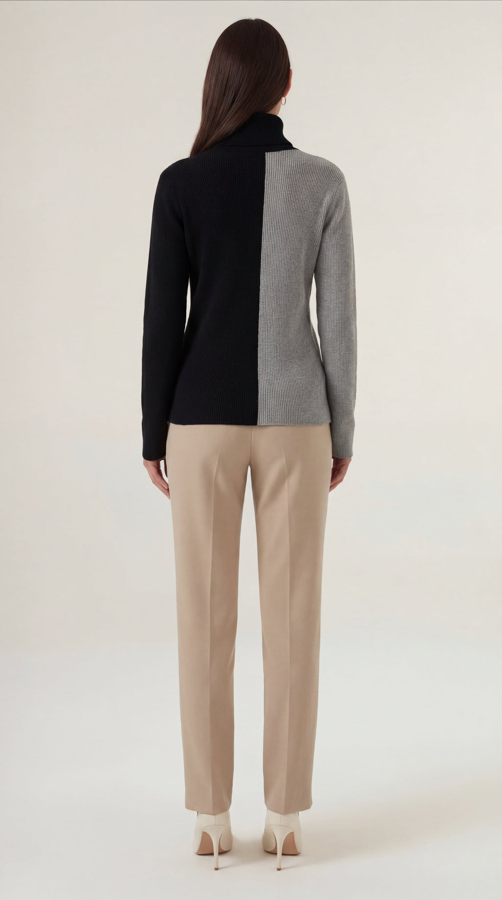 Shannon | Suéter de Cuello Alto con Diseño de Bloques