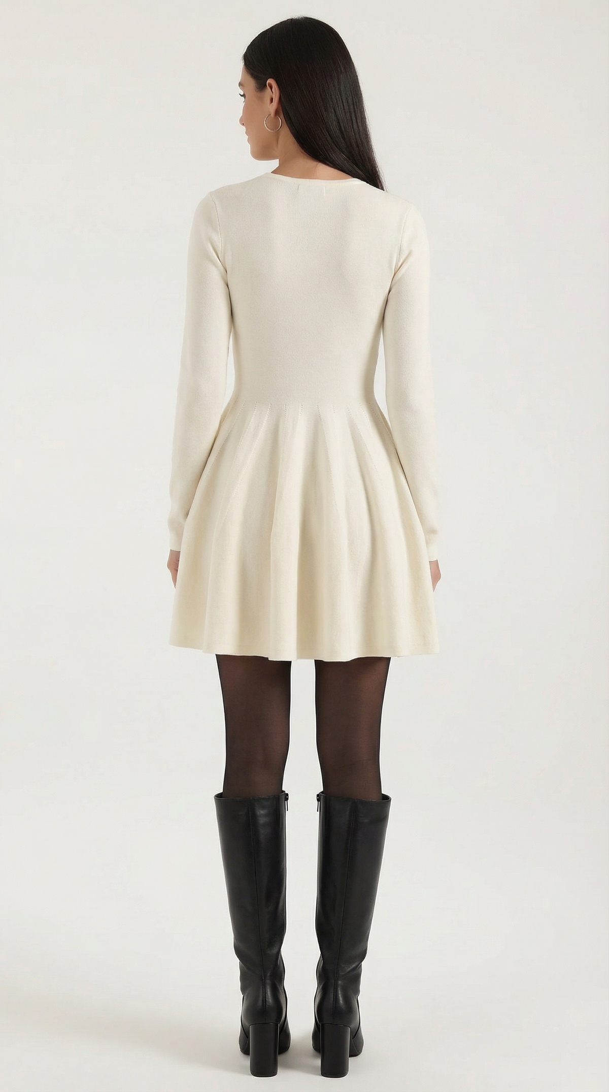 Tiffany | Vestido Mini de Manga Larga con Pliegues