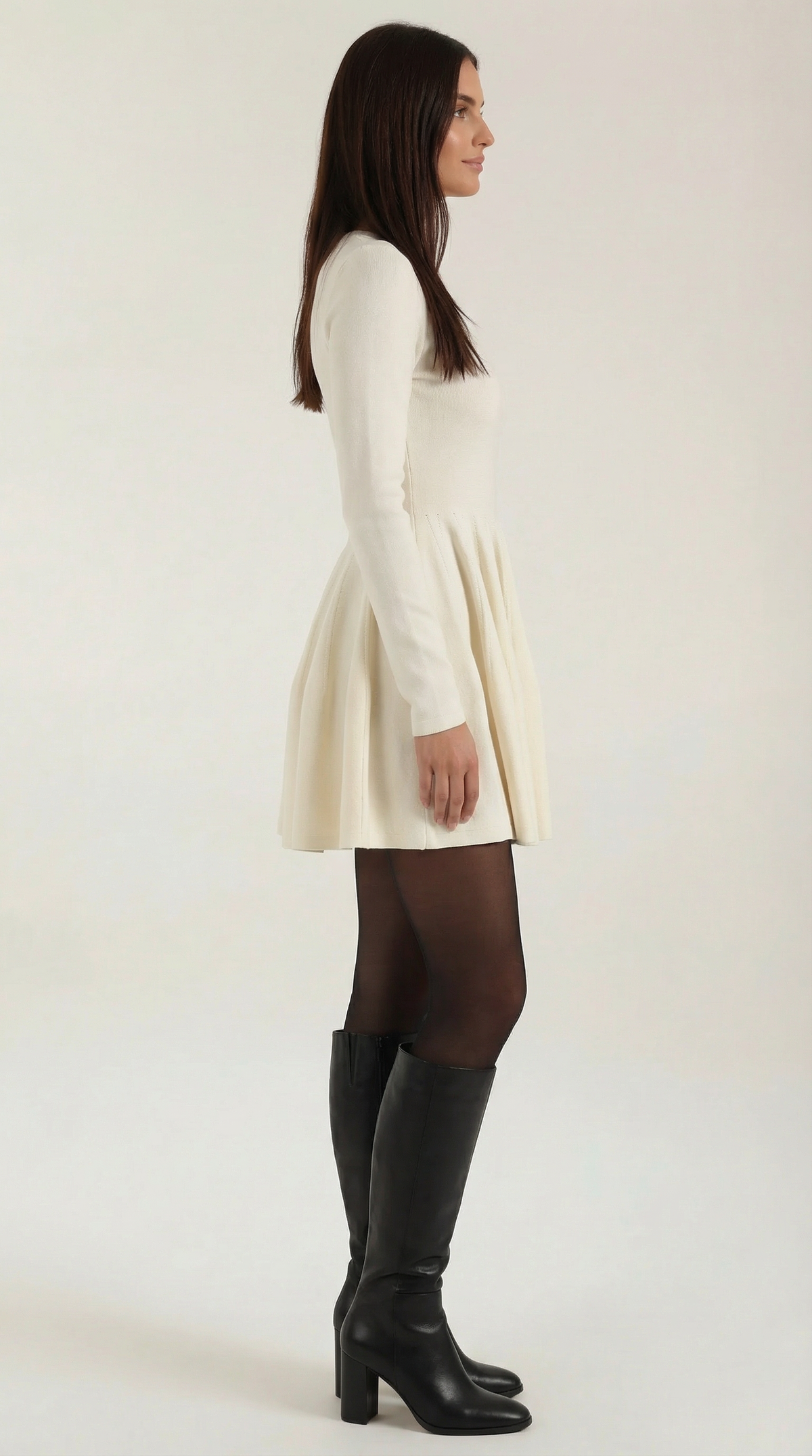 Tiffany | Vestido Mini de Manga Larga con Pliegues