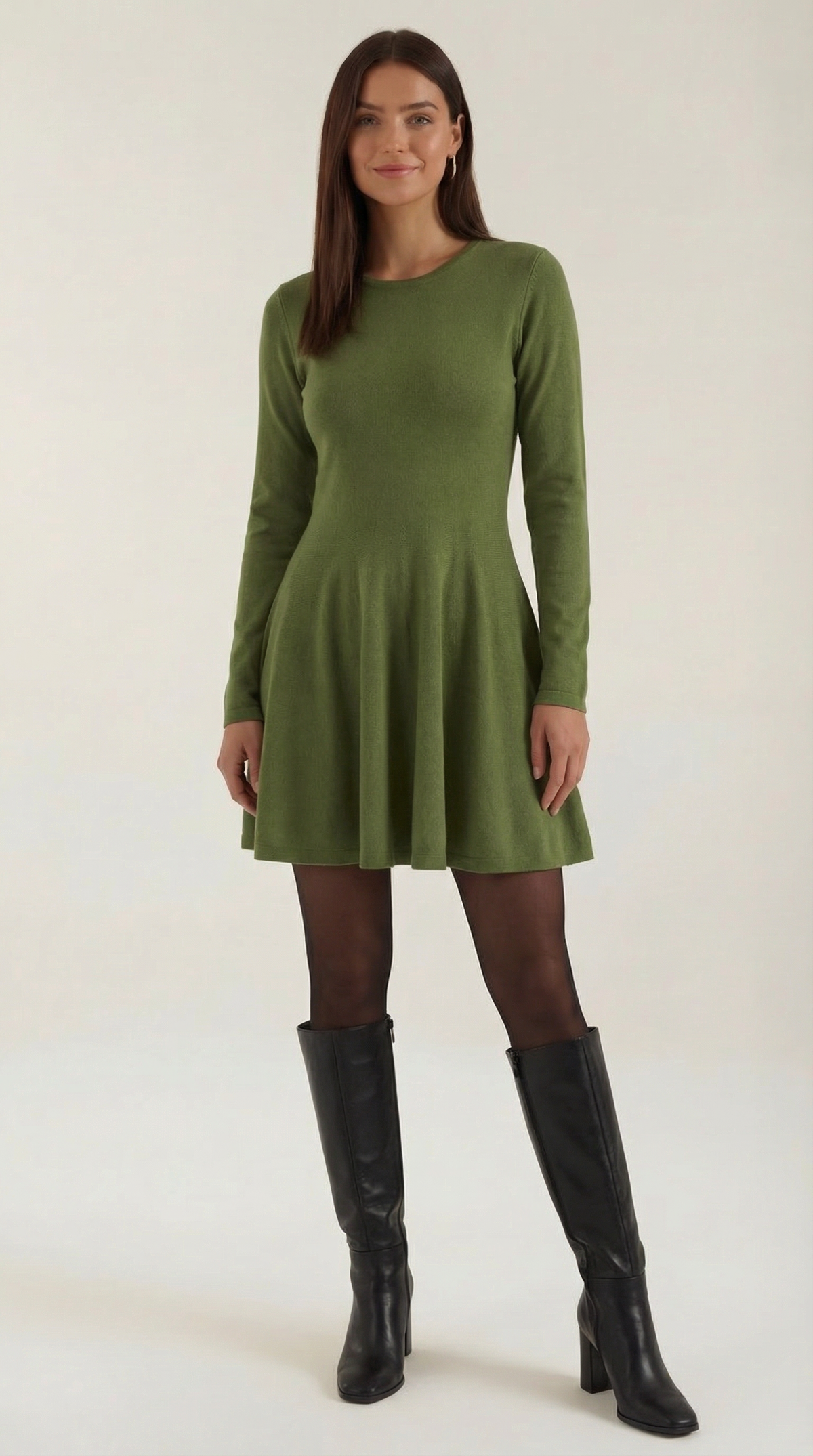 Tiffany | Vestido Mini de Manga Larga con Pliegues