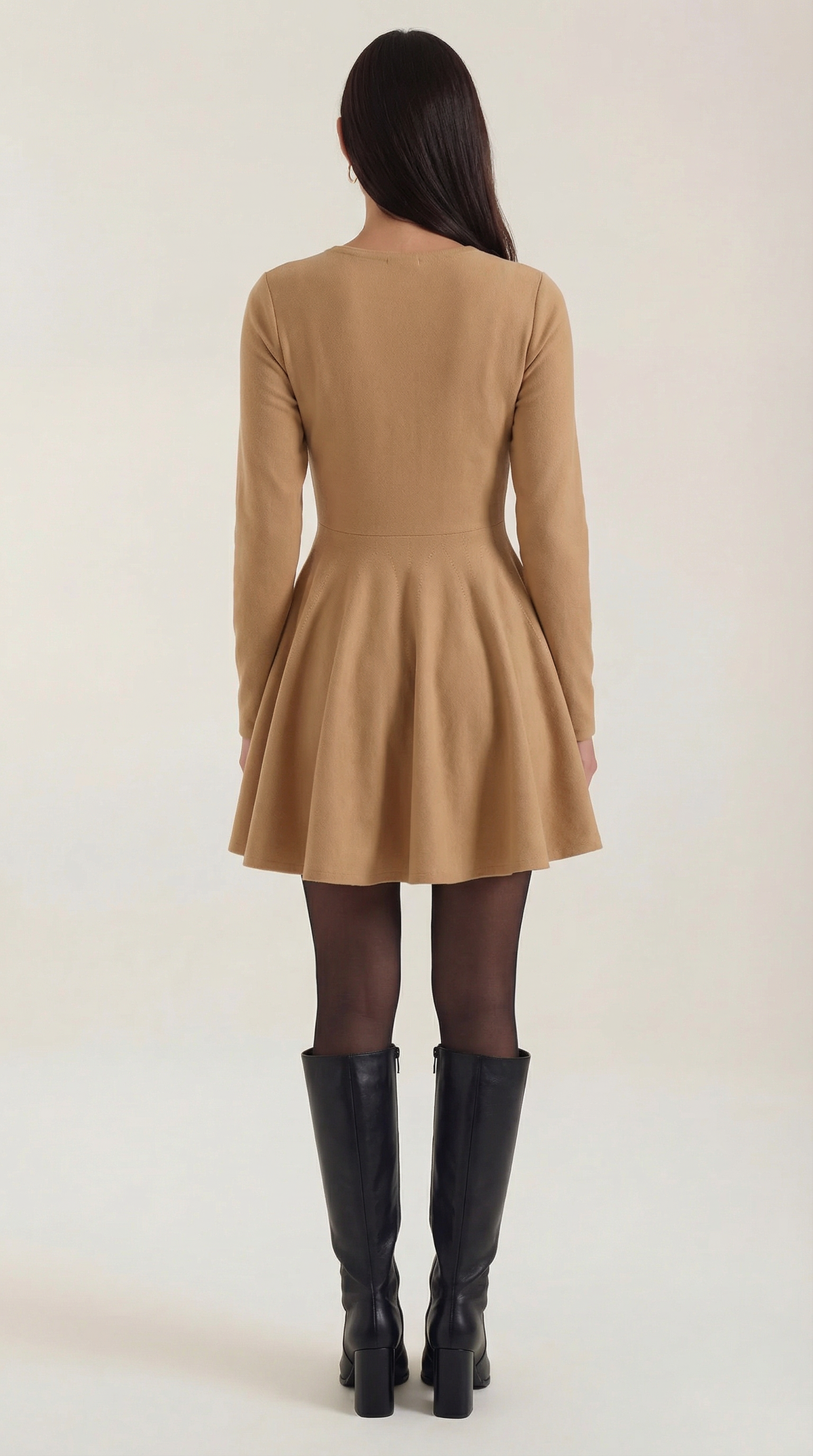 Tiffany | Vestido Mini de Manga Larga con Pliegues