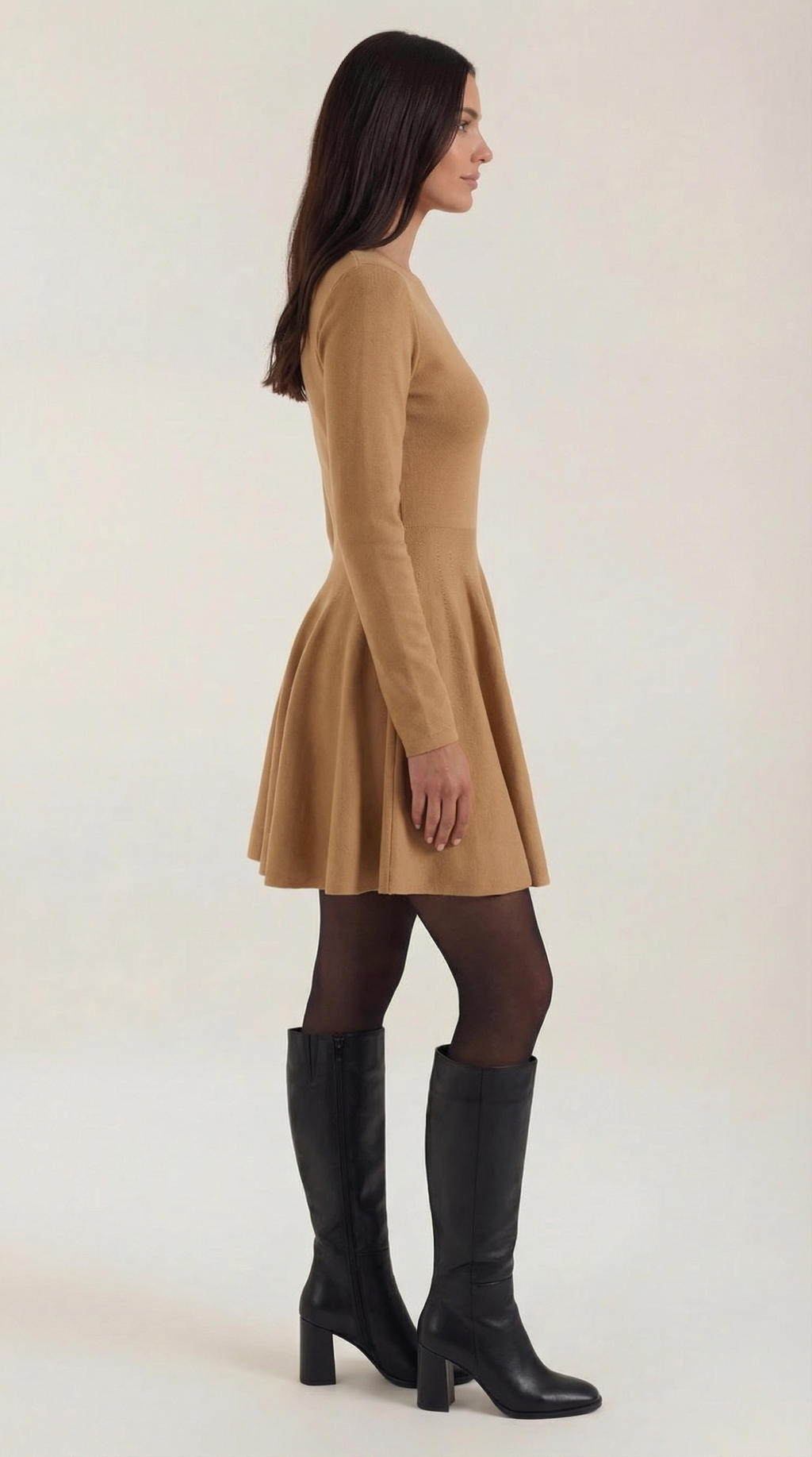 Tiffany | Vestido Mini de Manga Larga con Pliegues