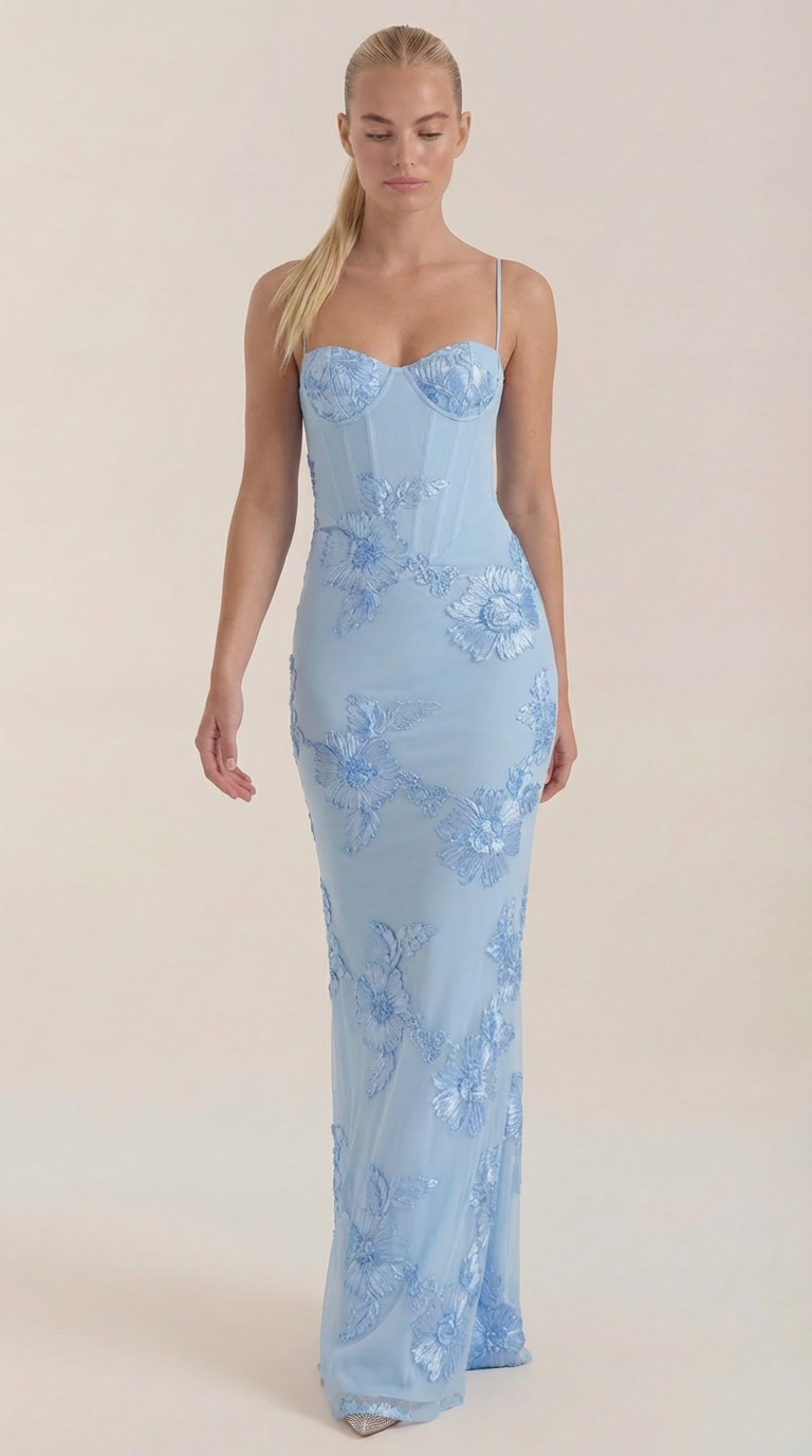 Maxi Vestido Floral con Corsé Chantal
