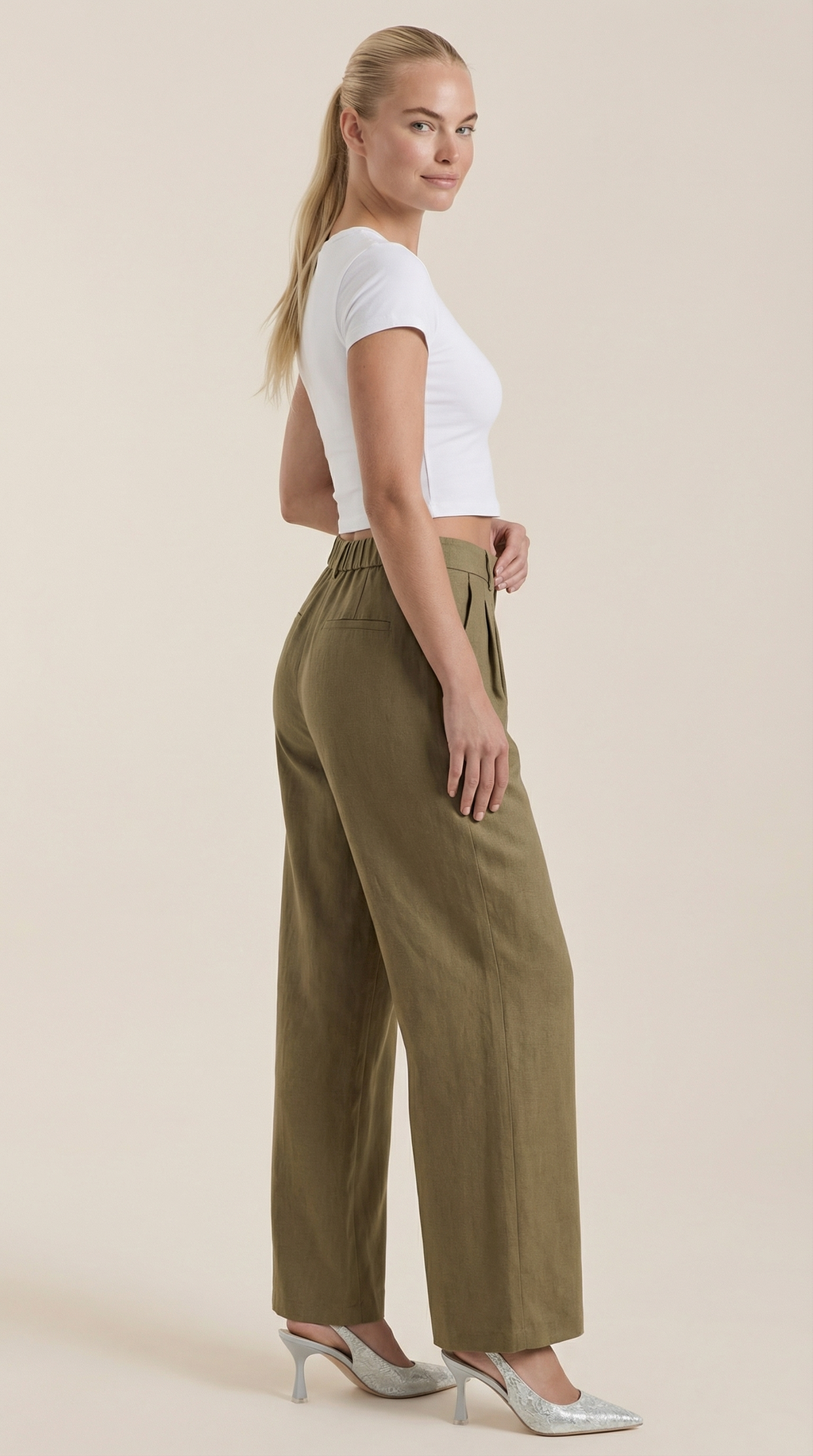 Courtney | Pantalones Plisados de Cintura Alta