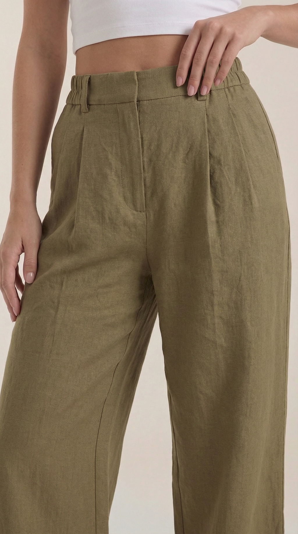Courtney | Pantalones Plisados de Cintura Alta