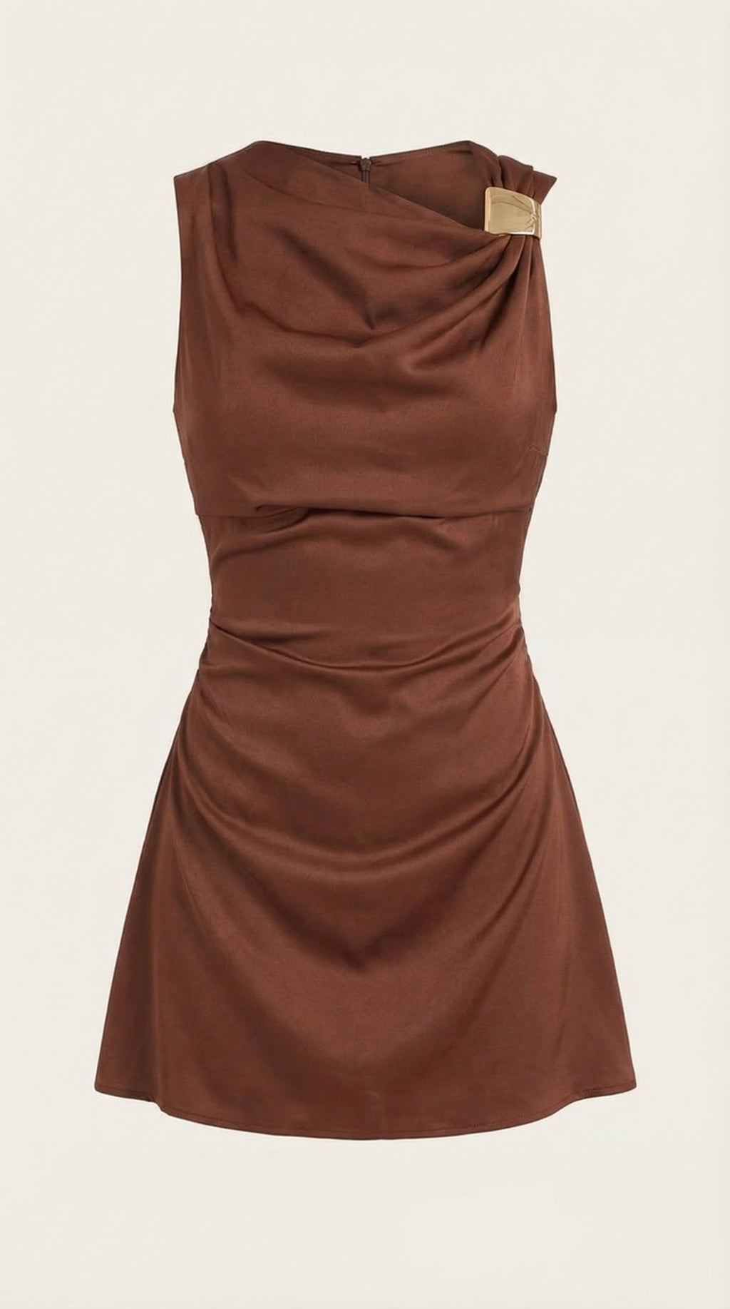 Vestido Corto con Cuello Drapeado Rosalie