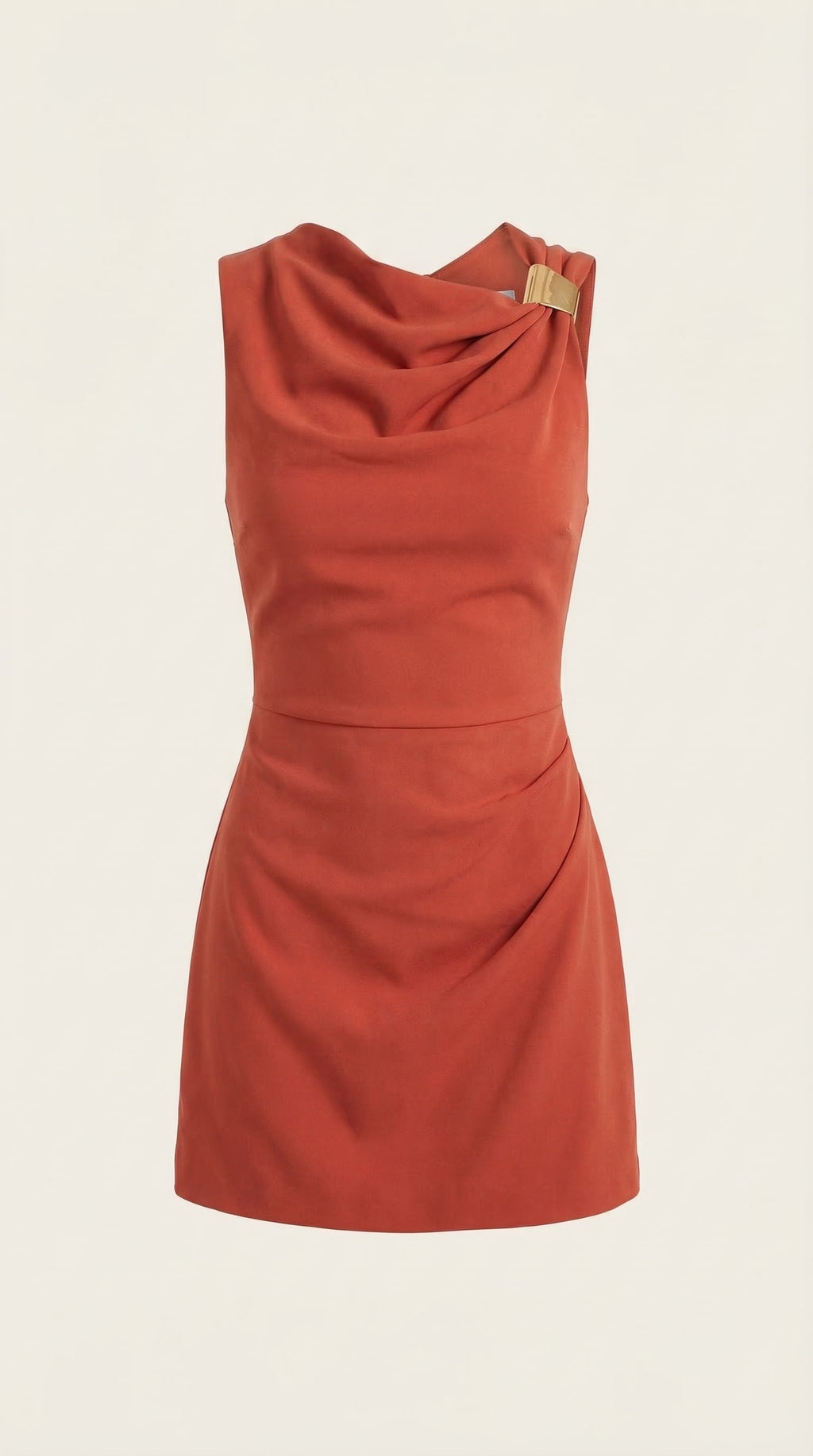 Vestido Corto con Cuello Drapeado Rosalie