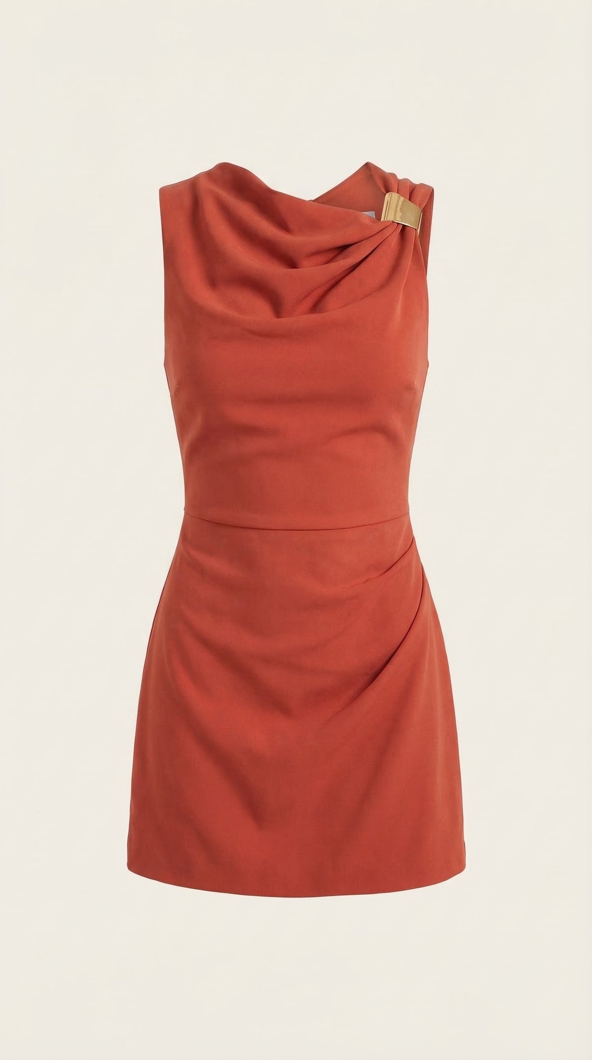 Vestido Corto con Cuello Drapeado Rosalie