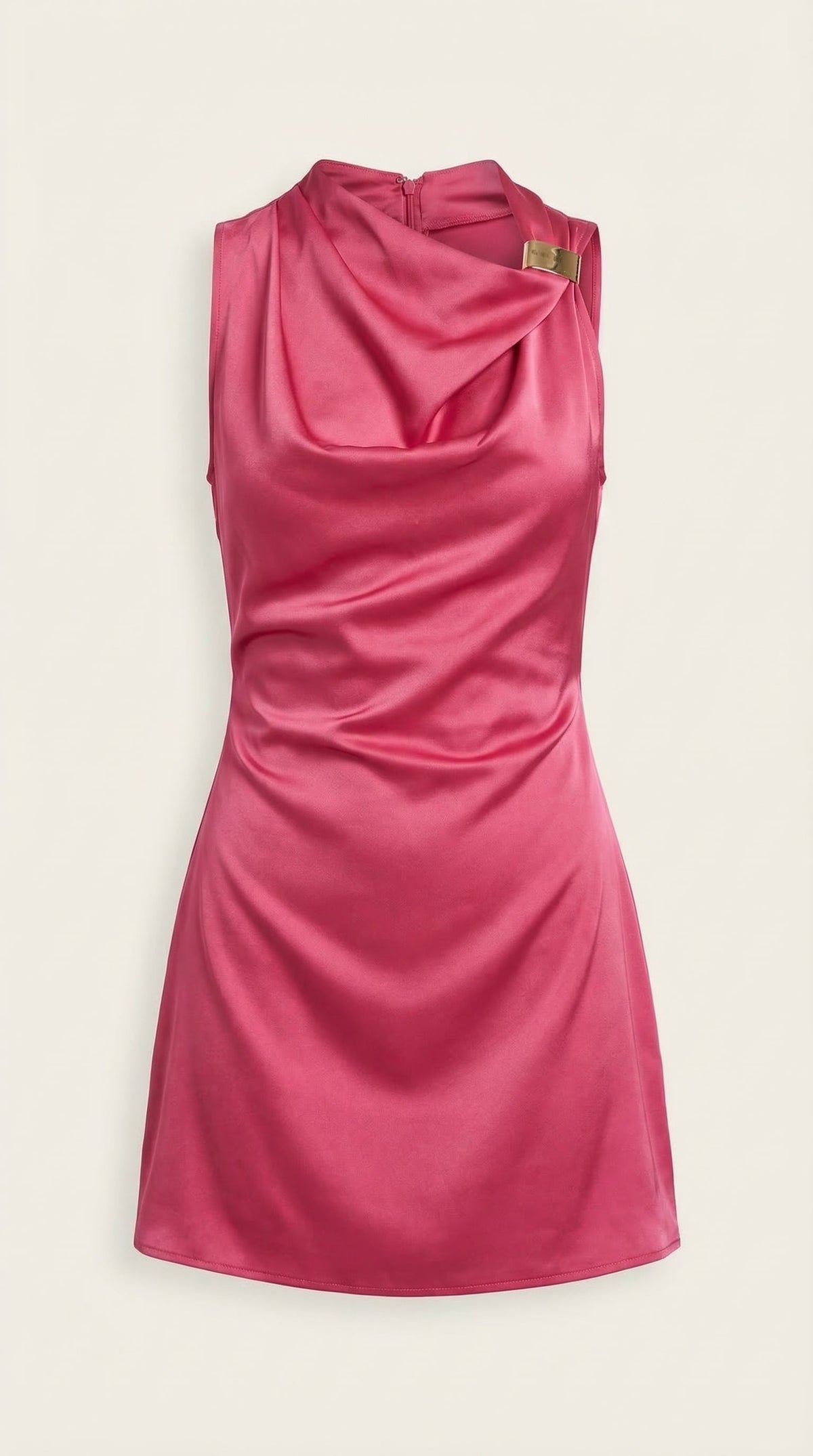 Vestido Corto con Cuello Drapeado Rosalie