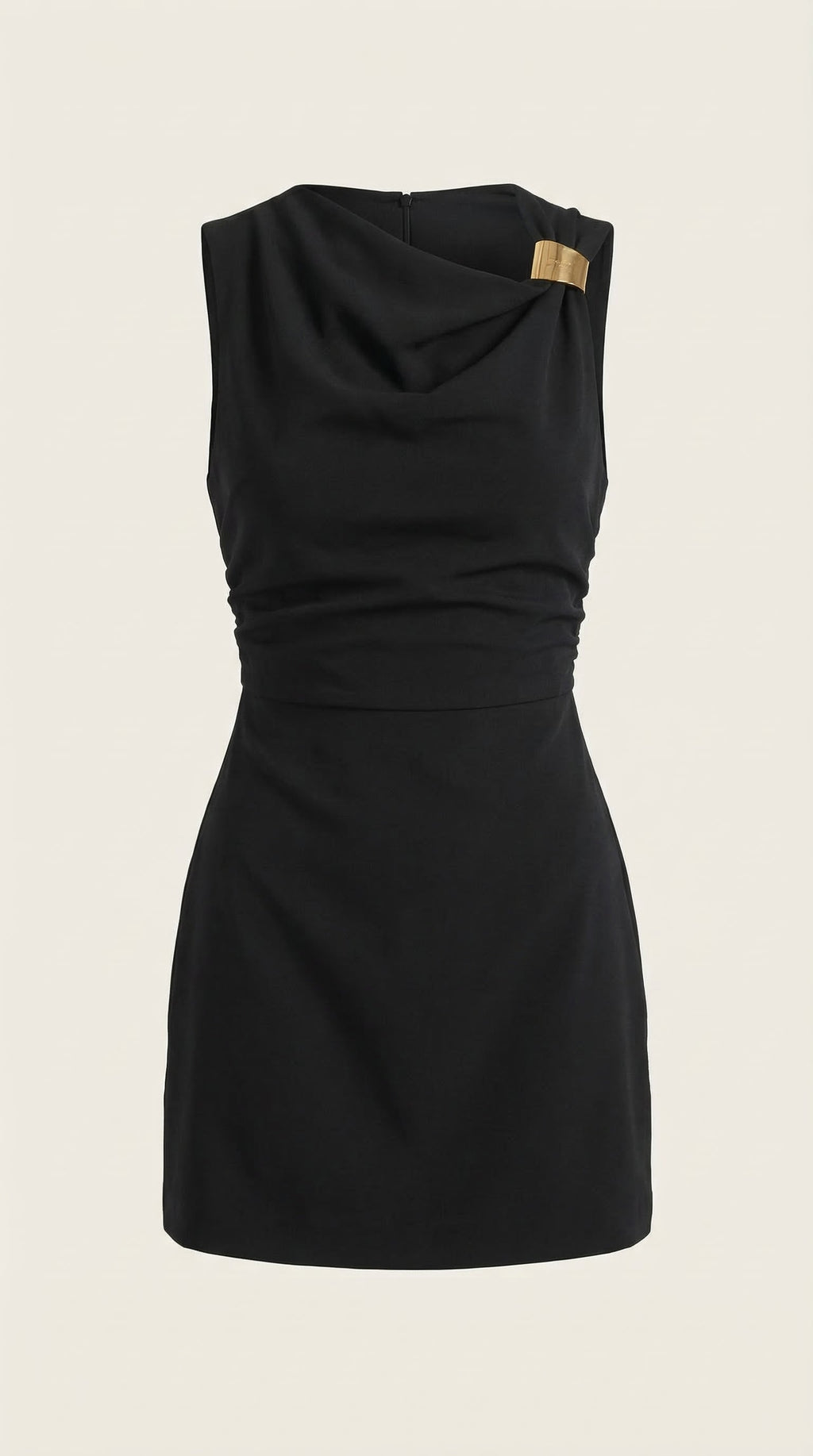 Vestido Corto con Cuello Drapeado Rosalie
