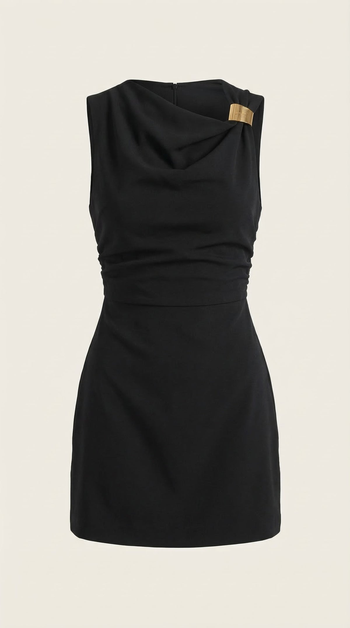 Vestido Corto con Cuello Drapeado Rosalie