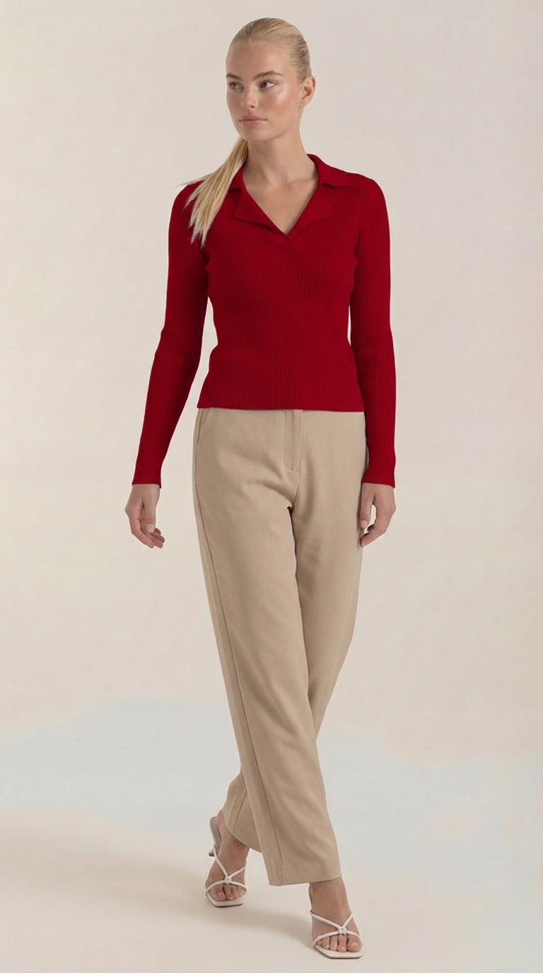 Sara | Suéter de Punto con Cuello Elegante