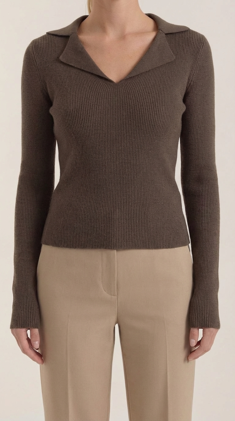 Sara | Suéter de Punto con Cuello Elegante