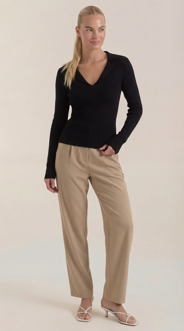 Sara | Suéter de Punto con Cuello Elegante