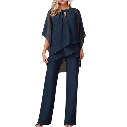 Nayara | Conjunto de Dos Piezas en Capas con Pantalón Ancho